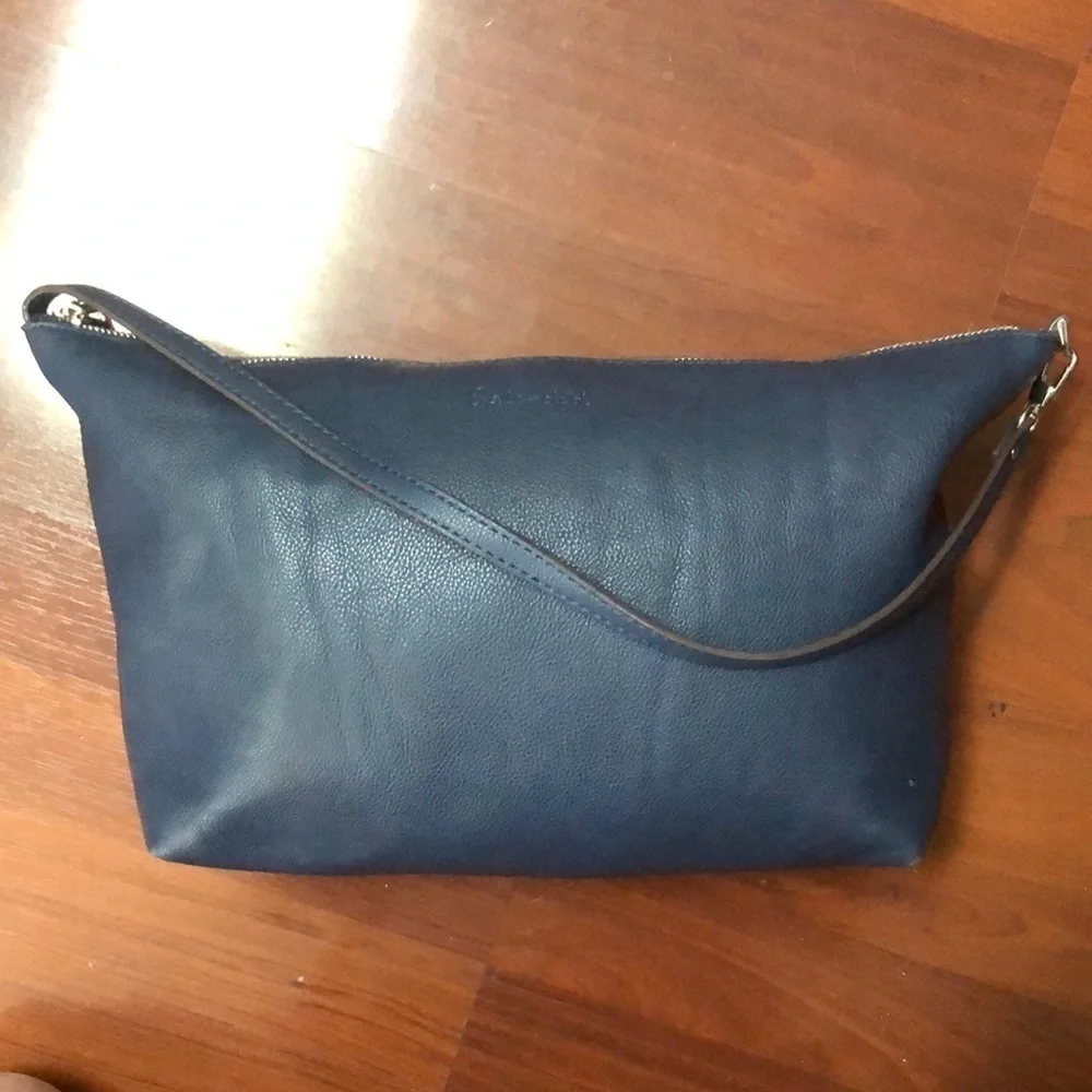 Splendid Blue Vegan Leather Satchel Shoulder Bag